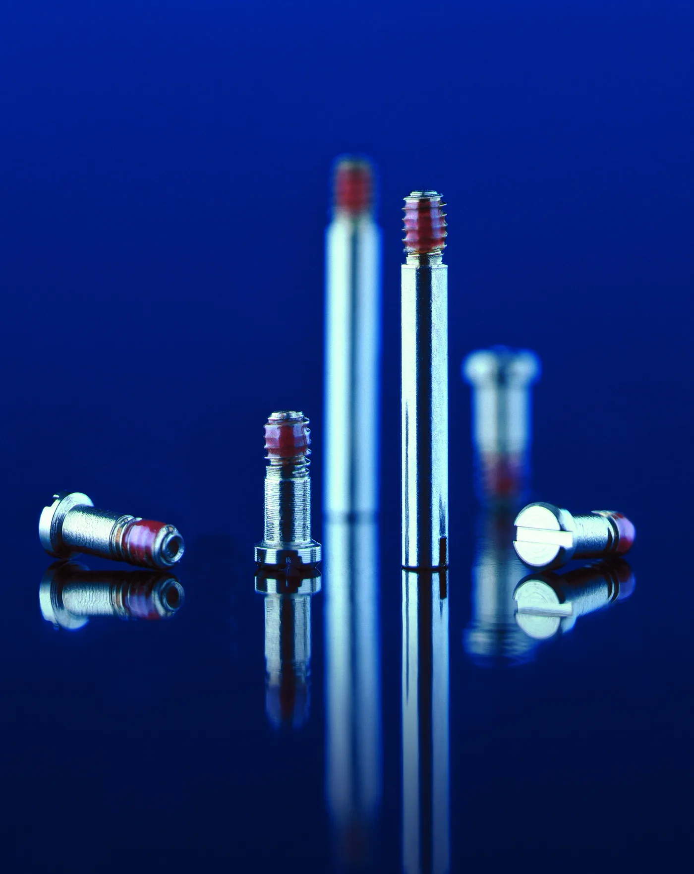 Micro-vis revêtues NteSecur®, le revêtement rouge visible sur le filet